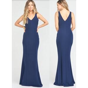 Show Me Your MuMu Navy V‑Neck Maxi Dress